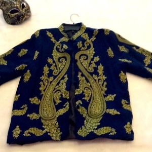 Beautiful vintage blue and gold jacket